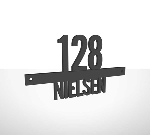 Hausnummer mit Name (mit Schraubenlöchern)